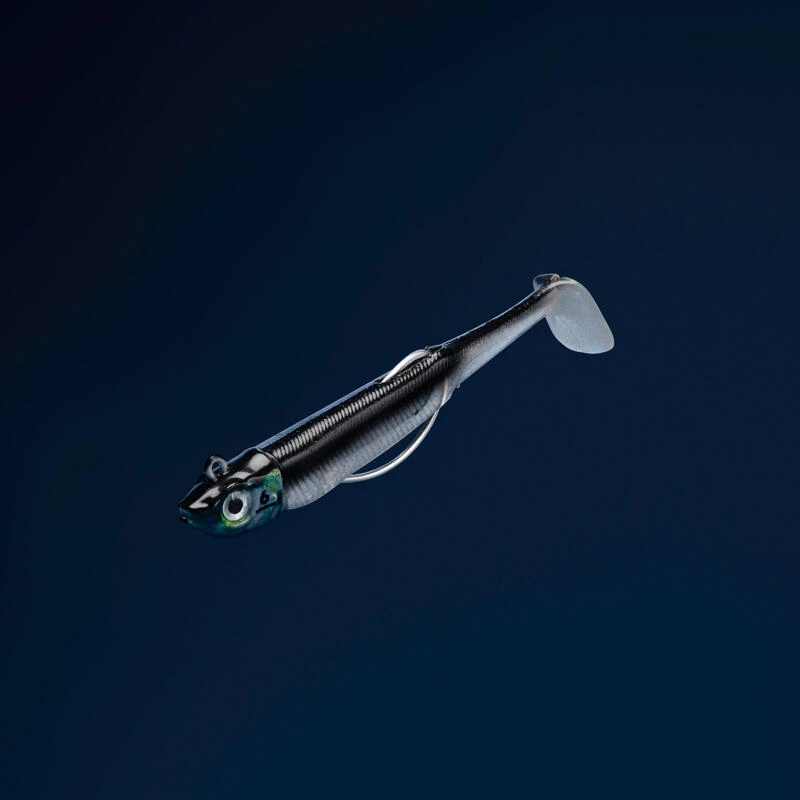 COMBO Shad Texan Anchois ANCHO 70 6gr BLANC/DOS NOIR Pêche En Mer – Image 2