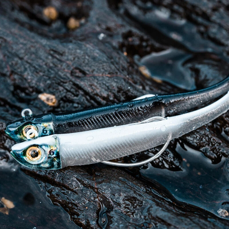 COMBO Shad Texan Anchois ANCHO 70 6gr BLANC/DOS NOIR Pêche En Mer – Image 4