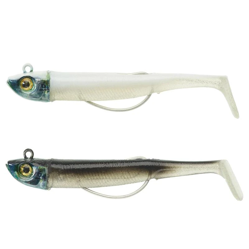 COMBO Shad Texan Anchois ANCHO 70 6gr BLANC/DOS NOIR Pêche En Mer