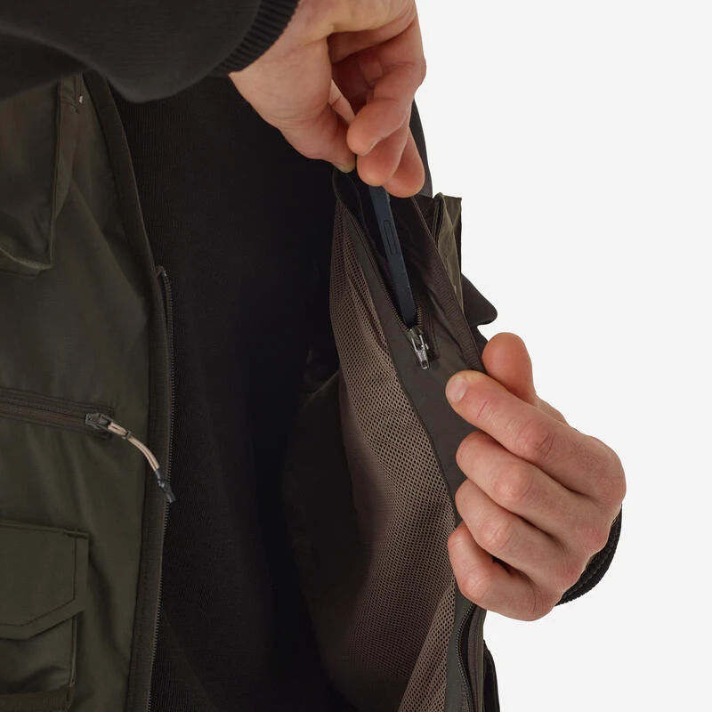GILET De Pêche 500 Kaki – Image 8