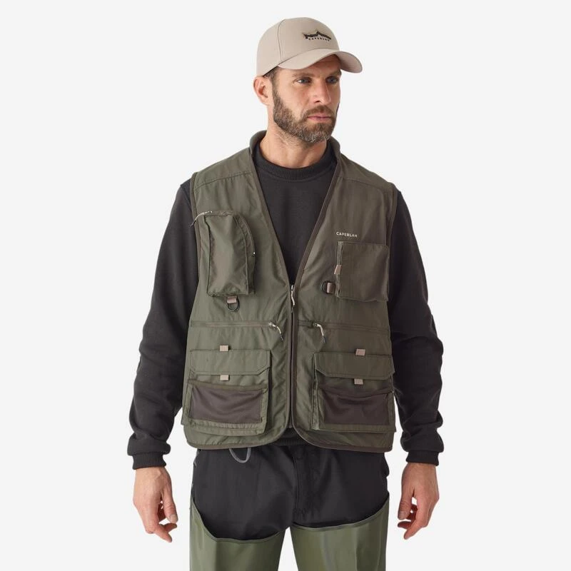 GILET De Pêche 500 Kaki