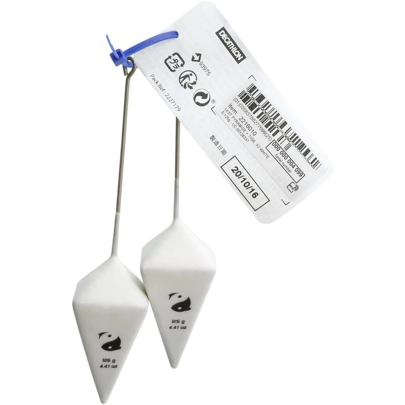 Plomb De Pêche En Surfcasting Pyramide + Tige X2 Blanc – Image 2