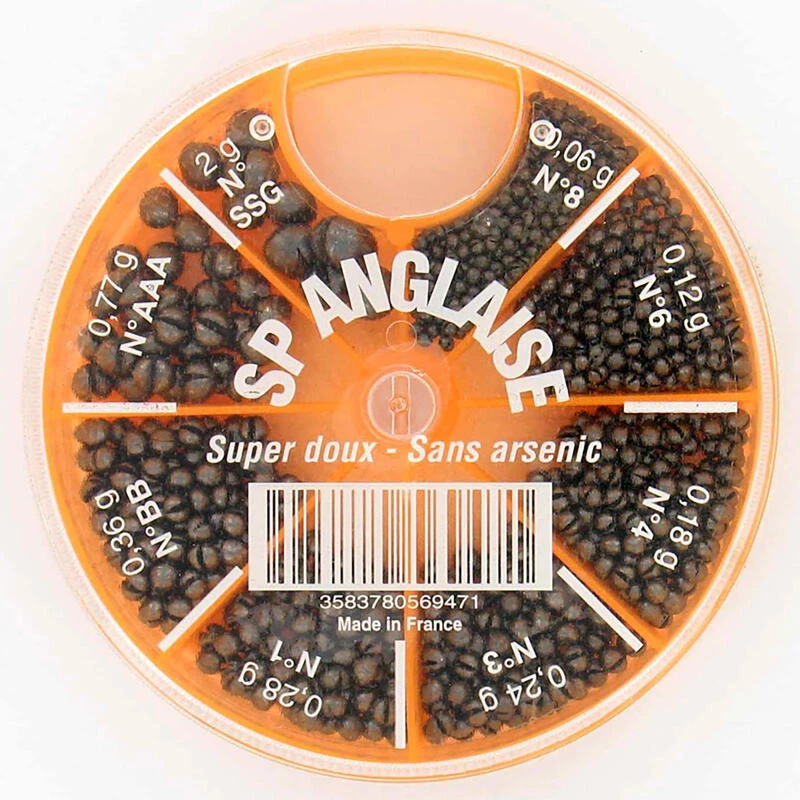 Plomb Pêche Au Coup BOITE 8 CASES PLOMB FENDUS