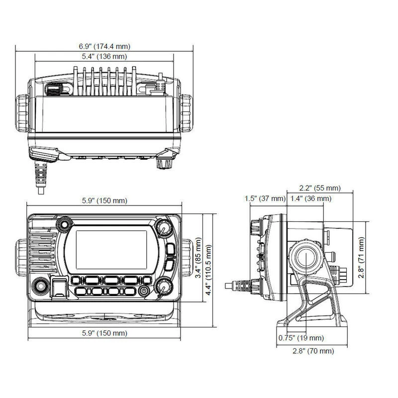 VHF Fixe Classe D IPX8 Antenne GPS Et Option Combiné Supplémentaire – Image 4